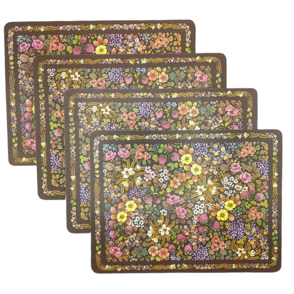 Clover Leaf Placemats 4x Floral Melamats Melamine Table Mats Boho Cottagecore